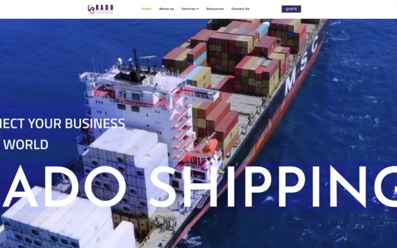Rado Shipping — website developed by Innovative Infotech