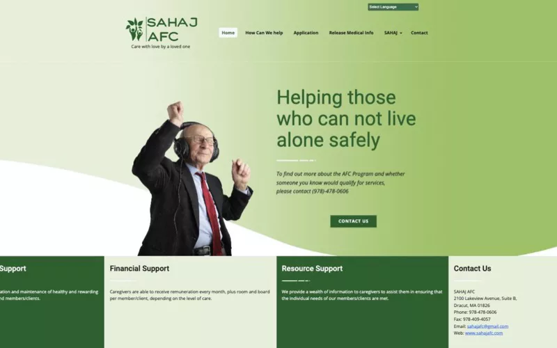 SAHAJ Adult Foster Care — website developed by Innovative Infotech