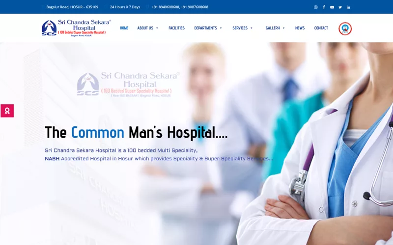 SCS Hospitals — website developed by Innovative Infotech